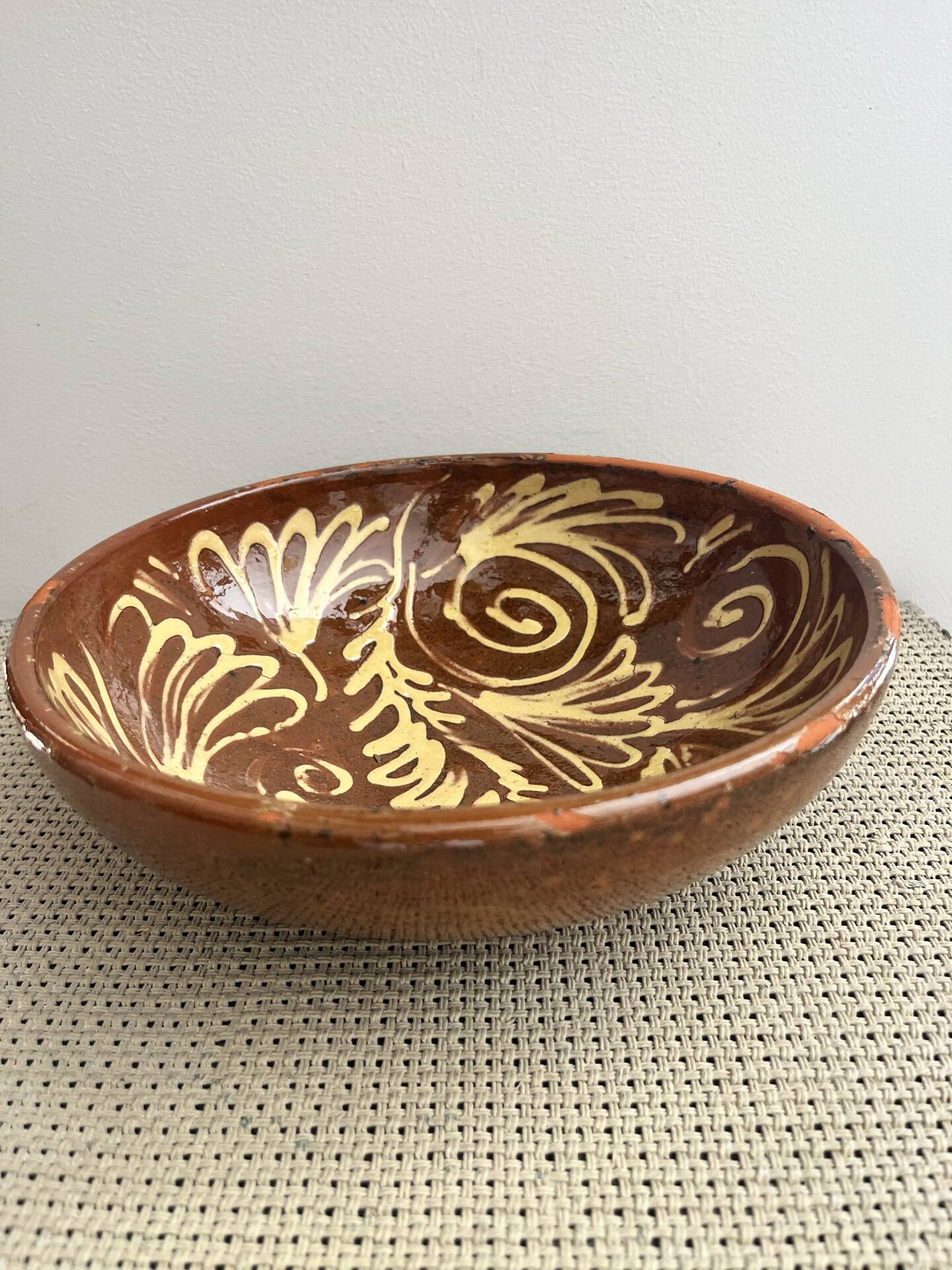 Glazed terracotta salad bowl