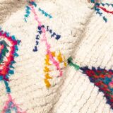 Moroccan Berber rug Azilal, ecru with colorful patterns, 2.10x1.54m