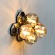 Vintage German wall or ceiling lamp from the space age in chrome and glass by Motoko Ishii for Staff, 1970s.