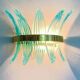 Ligh-blue “palmette” murano glass belt wall sconce