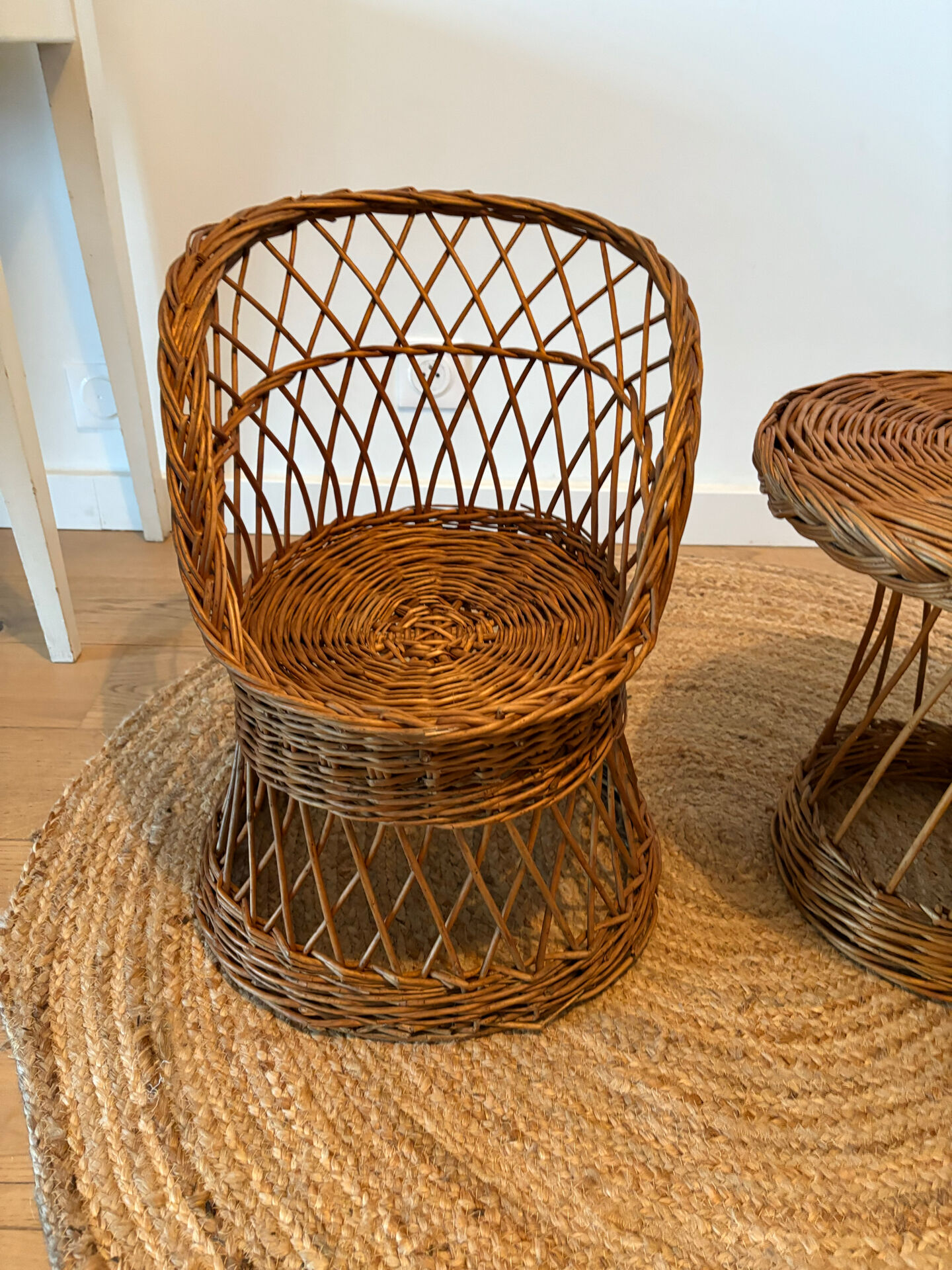 Ensemble rotin osier enfants