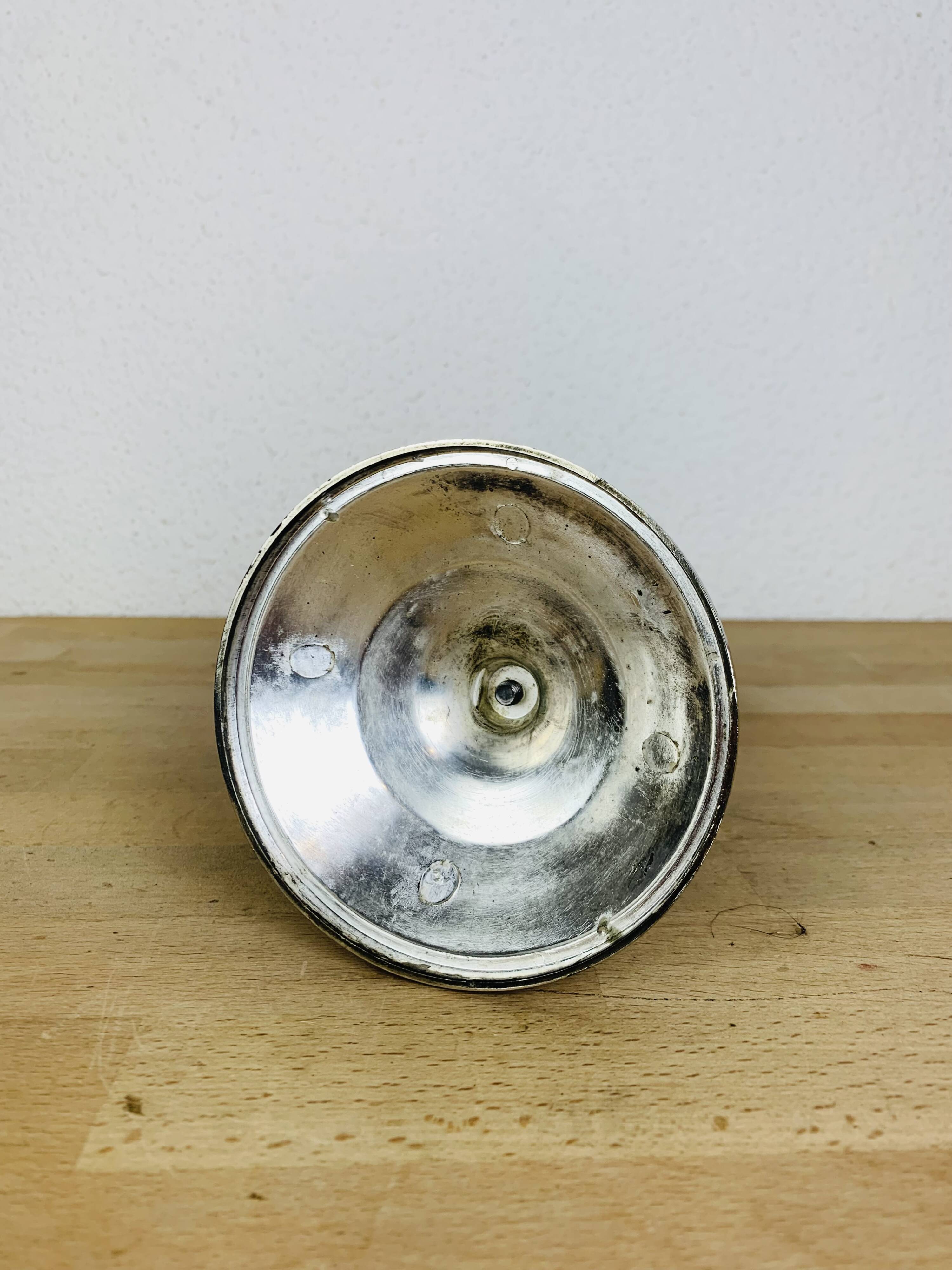 Vintage silver metal candle holder