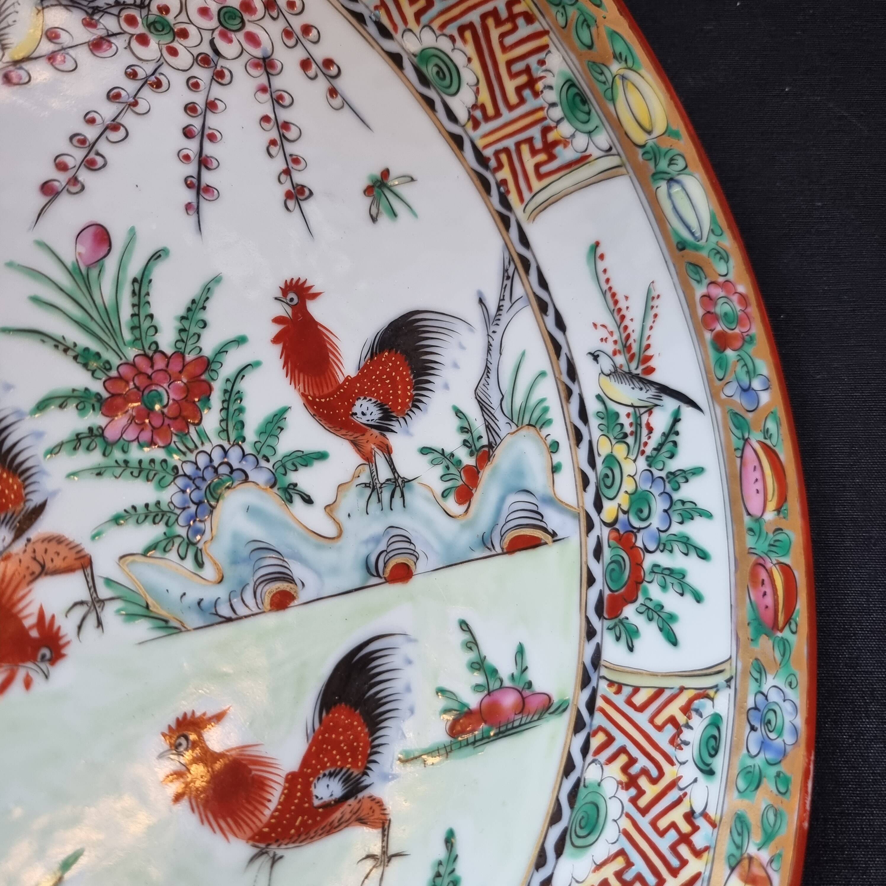 Large soup plate in Macao porcelain (1971), authentic wine piece