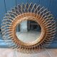 Miroir rotin soleil vintage 50x50cm