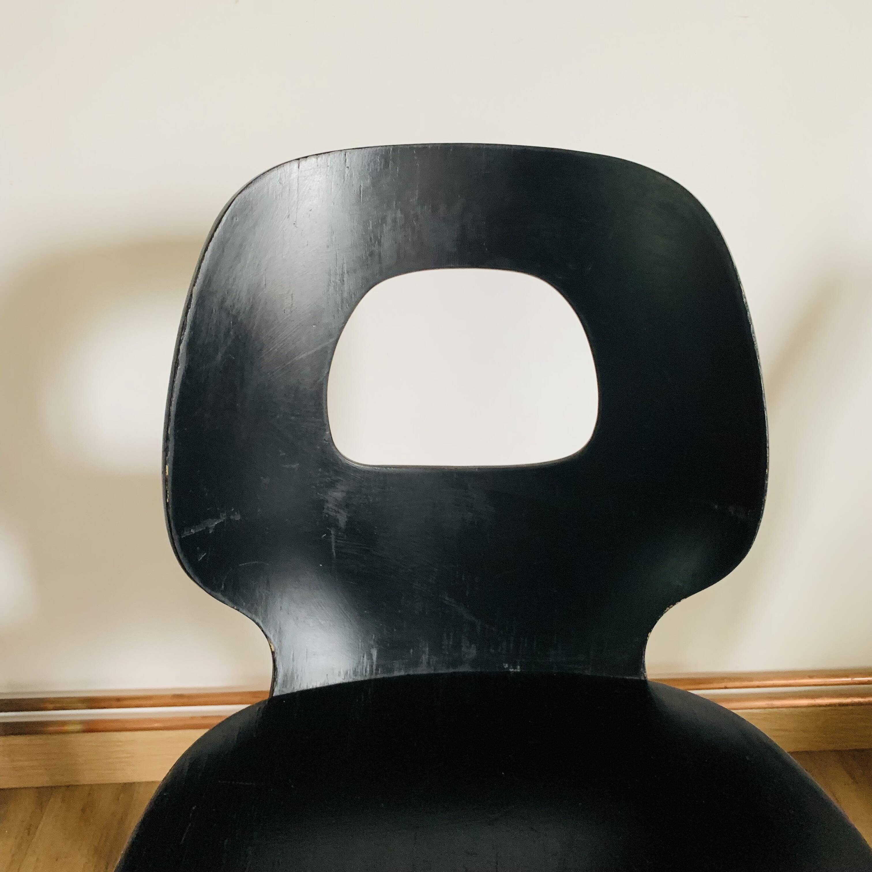 Set of 3 black Baumann eye model chairs