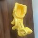 Figurine, vintage yellow ceramic donkey