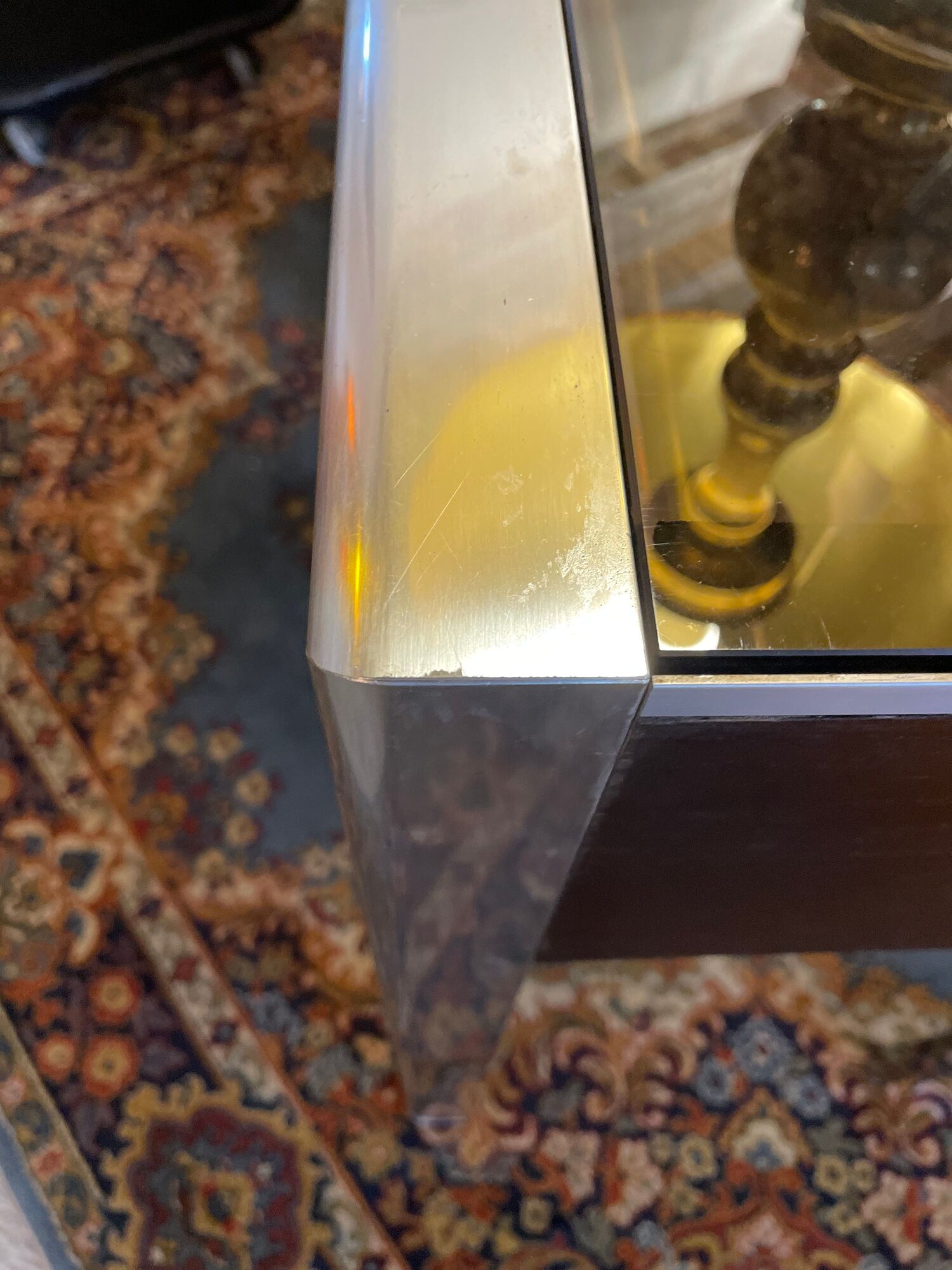 Metal and rosewood desk by Claude Gaillard for Ligne Roset 70'S