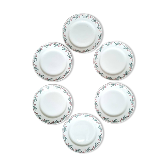 Assiettes plates anciennes dépareillées en faïence