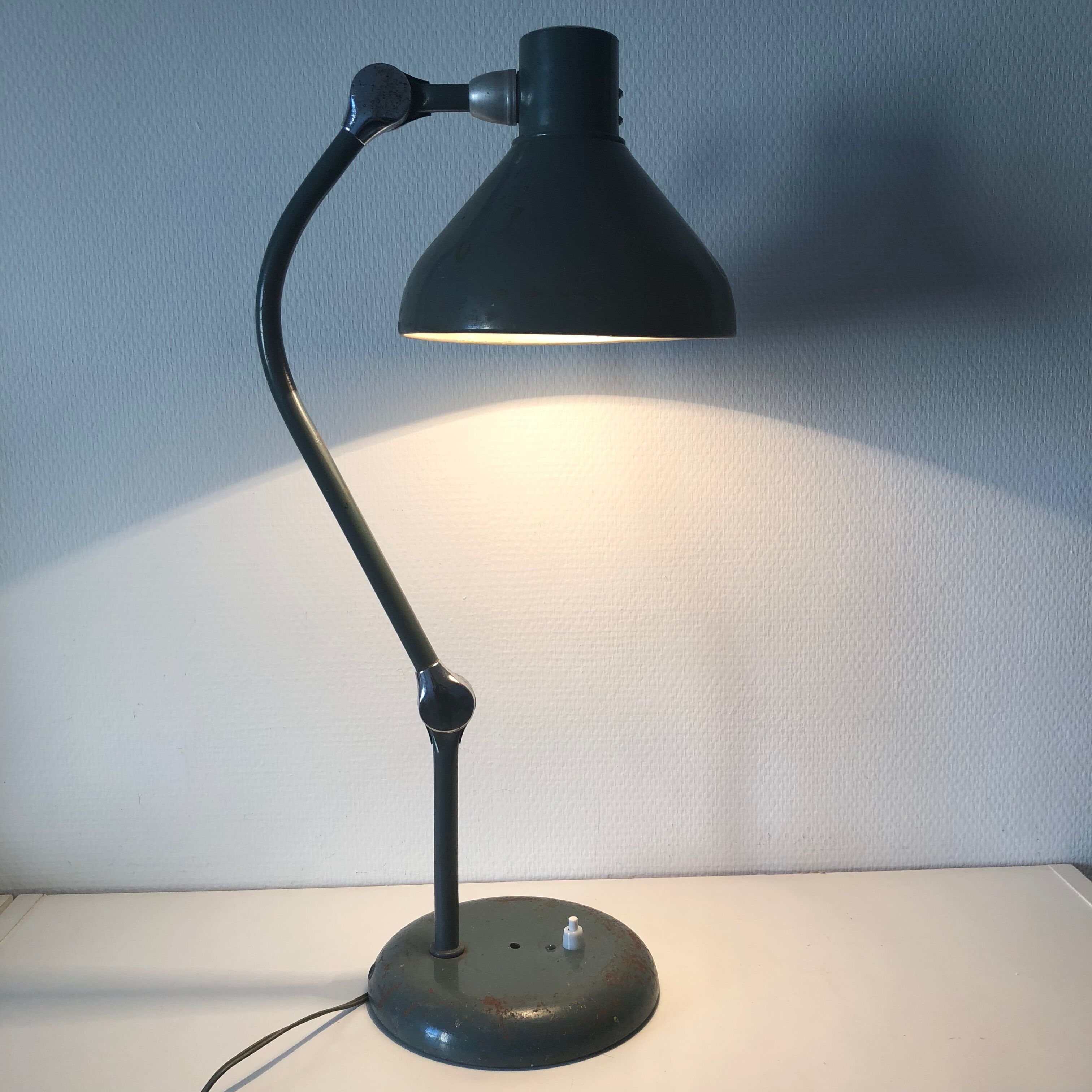 Industrial lamp gray Jumo GS1 vintage 1950
