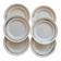 6 plates vintage ivory faience with gold trim
