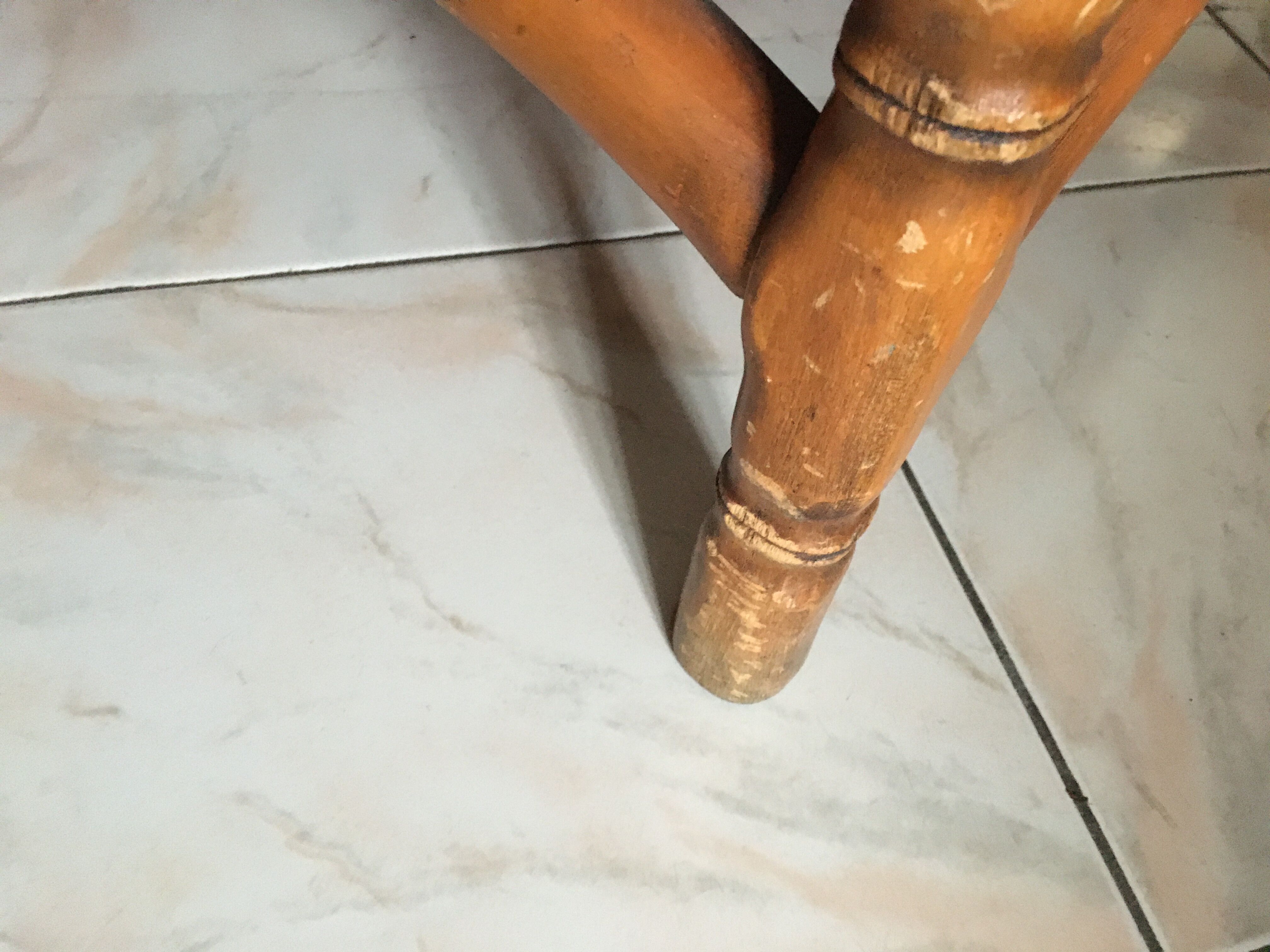 Faux bamboo chair with cushion