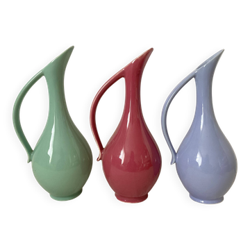 Carafes vintage en céramique , années 60