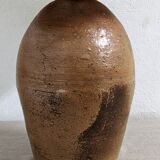 XXL vintage lamp in glazed stoneware and jute rope
