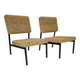 Pair Pierre Guariche style armchairs from the 50s