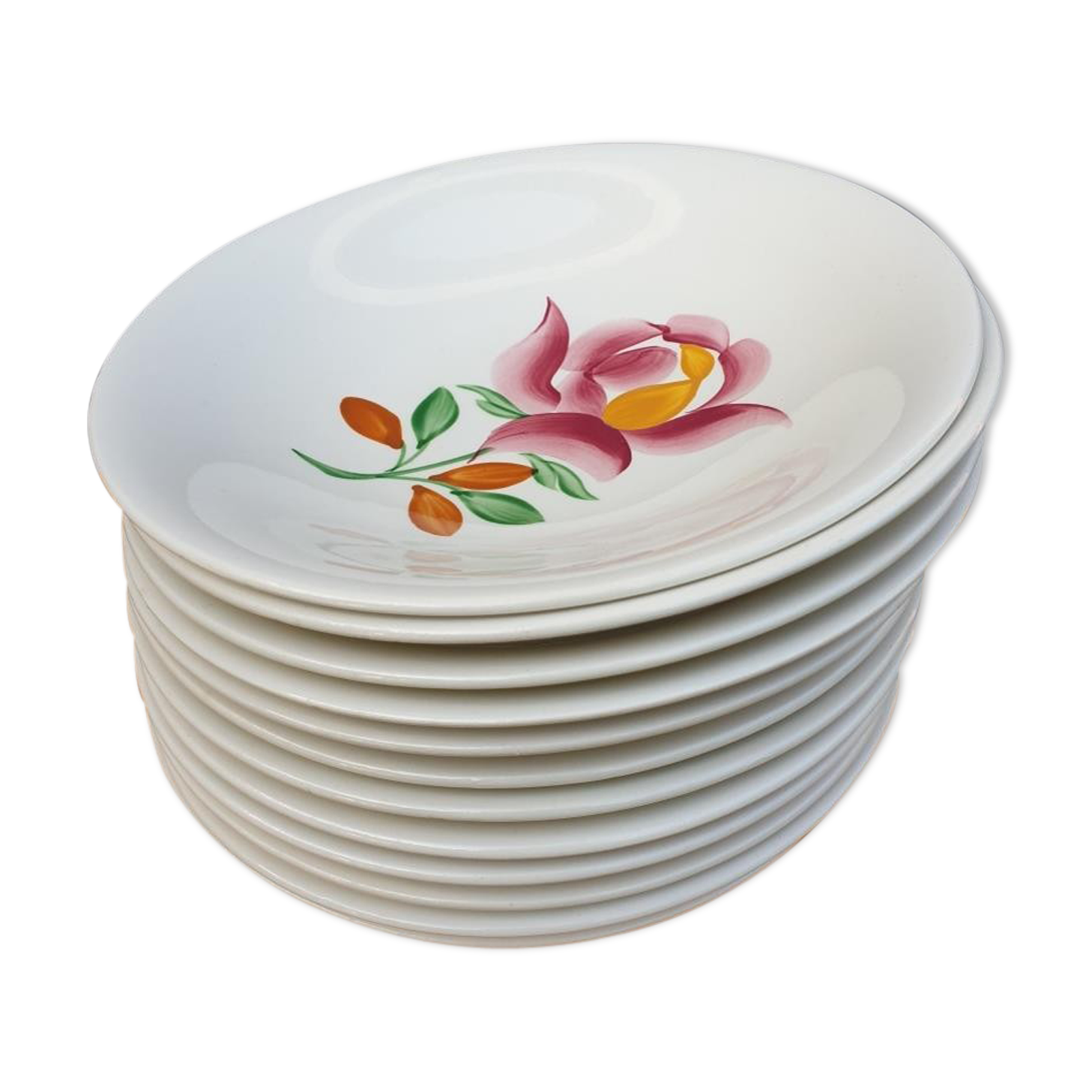 Lot 12 hollow plates Gien model Princess 1960