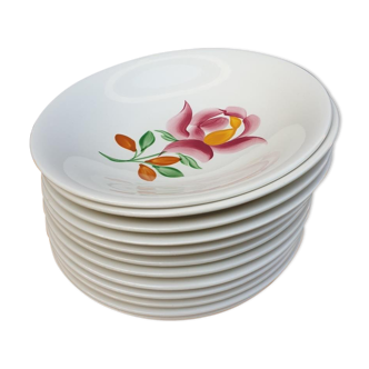 Lot 12 hollow plates Gien model Princess 1960