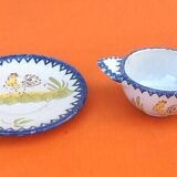 Charolles earthenware bowl with ears / saucer rooster model