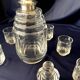 1930s-1940s liquor service in glass and silver metal