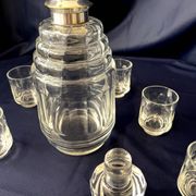 1930s-1940s liquor service in glass and silver metal