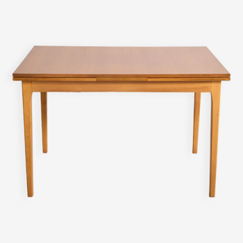 Vintage Scandinavian style dining table, side extensions