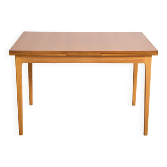 Vintage Scandinavian style dining table, side extensions