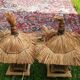 Paire de lampes paillote
