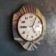 Vertical silent vintage wall pendulum clock "Trophy blue green golden"