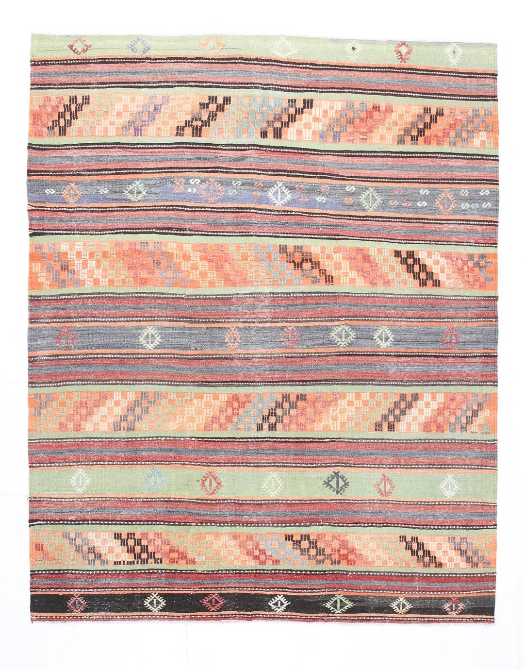 6x7 Handknotted Wool Kilim Rug, 169x211Cm