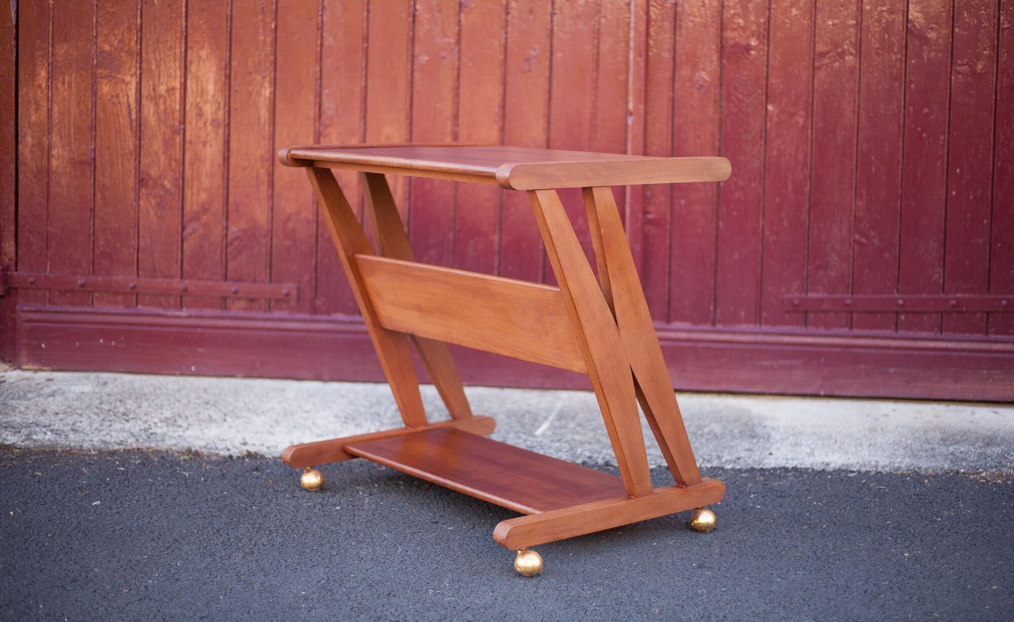 Wheeled service, wooden furniture