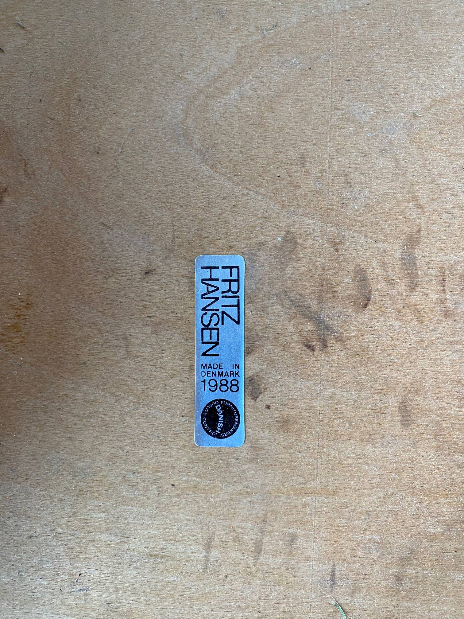 Set of 4 Fritz Hansen Scandinavian chairs