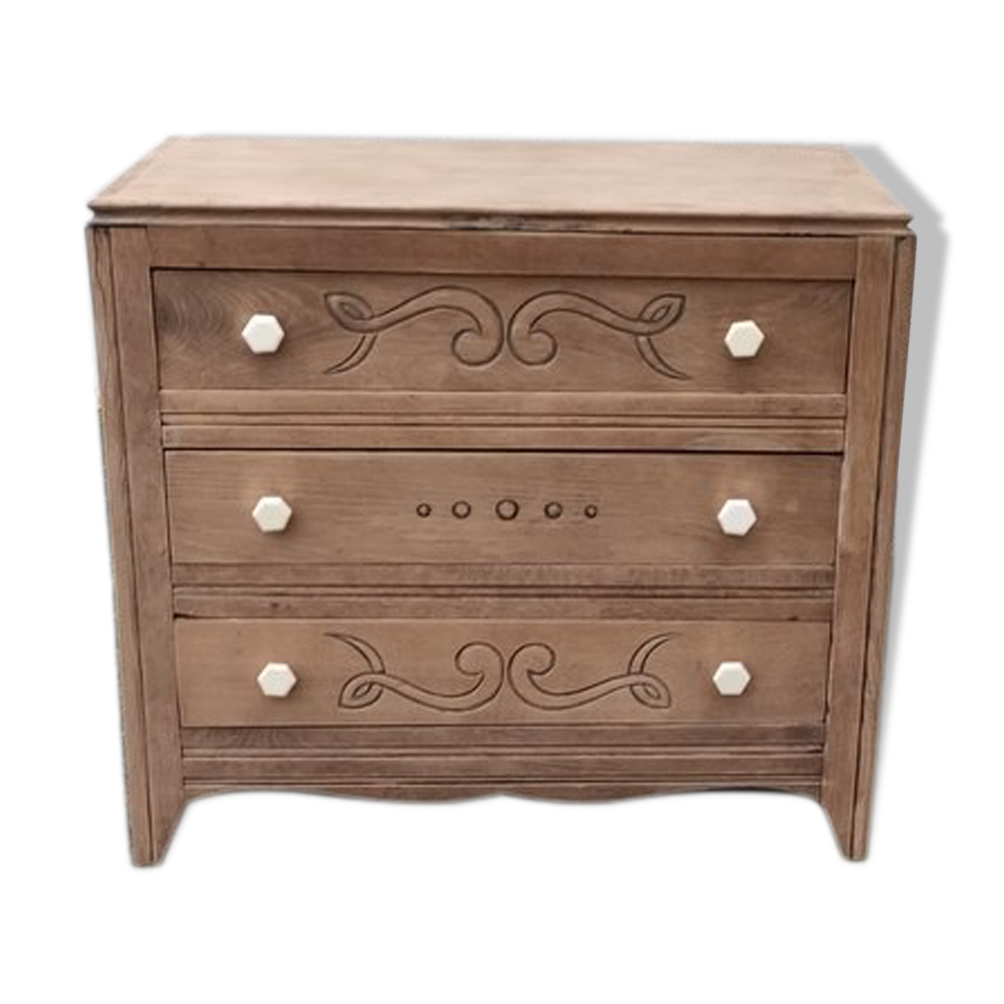 Art Deco chest of drawers in natural wood