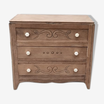 Art Deco chest of drawers in natural wood