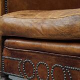 Sheepskin Leather Art Deco Design Armchair