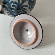 Fajalauza earthenware sugar bowl with handles, Granada, Spain, circa 1970