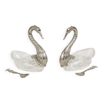 Salt and Pepper Shakers Swan Silver Colored Table Accessory Plastic
