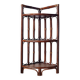 Vintage rattan corner shelf - antique bookcase