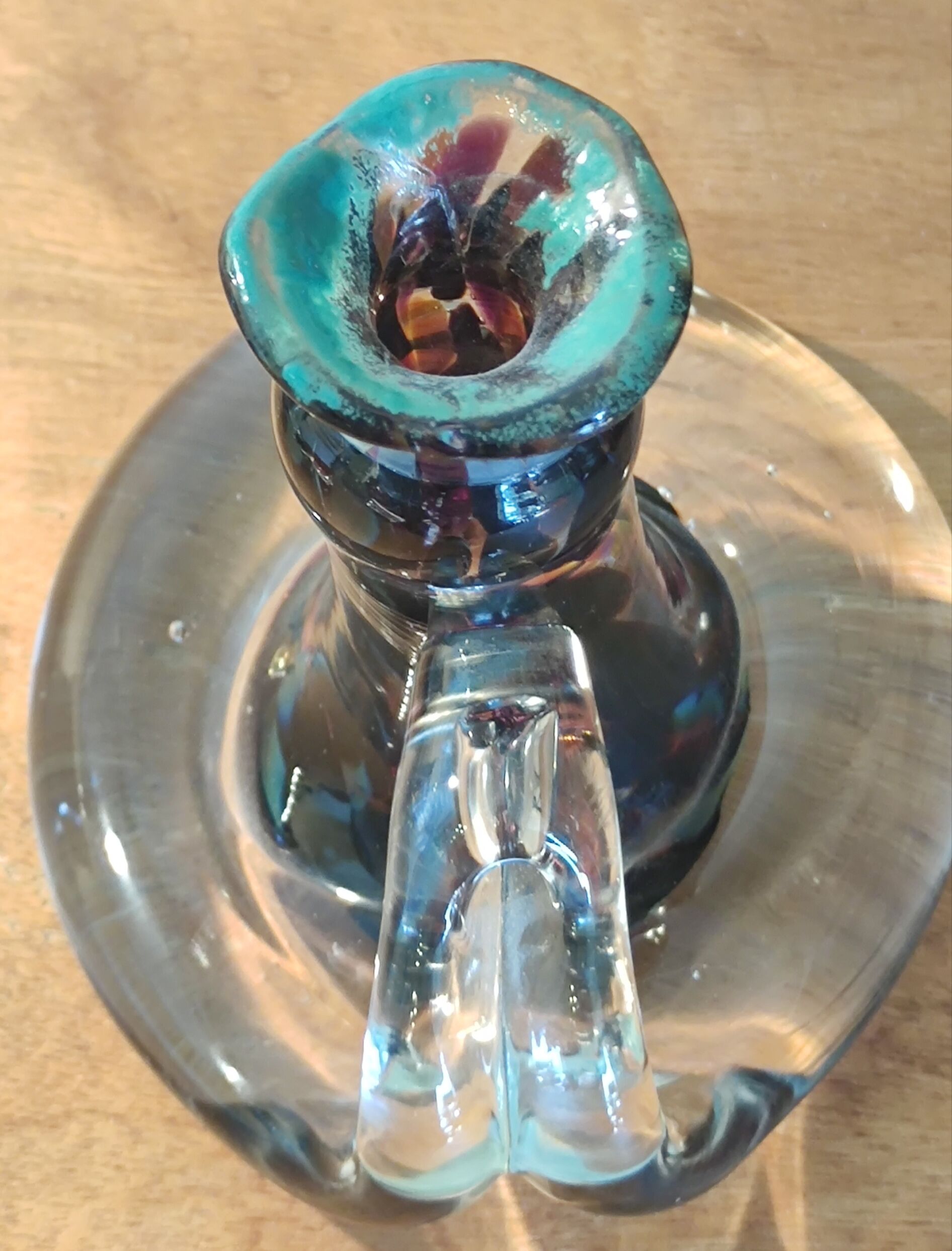 Vintage candle holder, glass paste