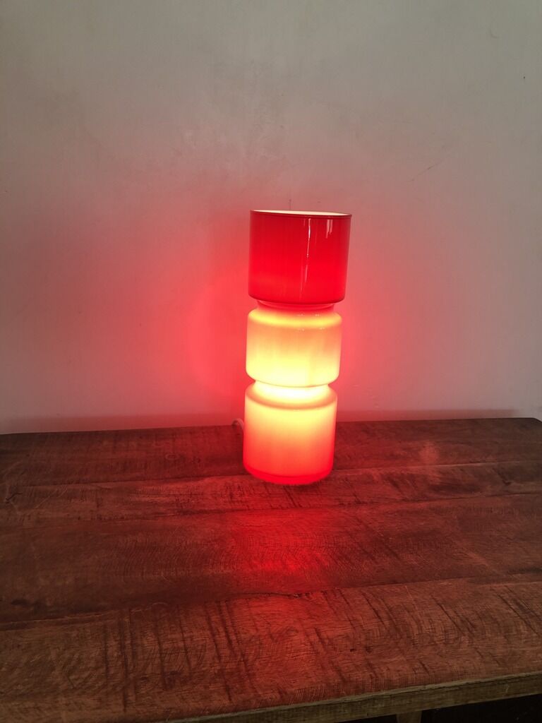Red glass lamp