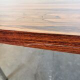 Coffee table from the 70s, chrome and rosewood