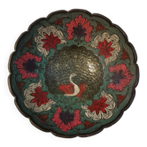 Ancien bol coupe indien en laiton au décor de paon