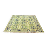 Tapis oriental en laine épaisse velours Sion or et vert 200x300