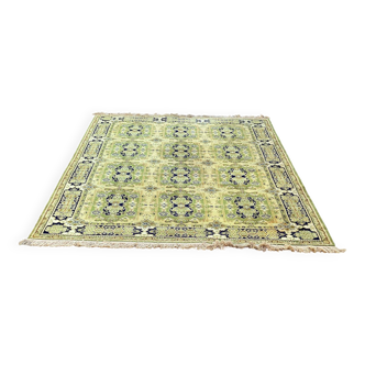 Oriental rug in thick wool velvet Sion gold and green 200x300