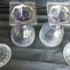 2 antique glass bonbonnières in the shape of pine cones.