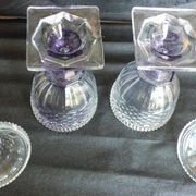 2 antique glass bonbonnières in the shape of pine cones.