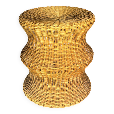 Tabouret en champignon en rotin Juttu par Eero Aarnio pour Artek, Finlande, années 1960.