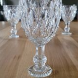 5 thick glass stemmed glasses