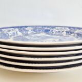 6 flat plates in porcelain by Villeroy and Boch, blue, Burgenland
