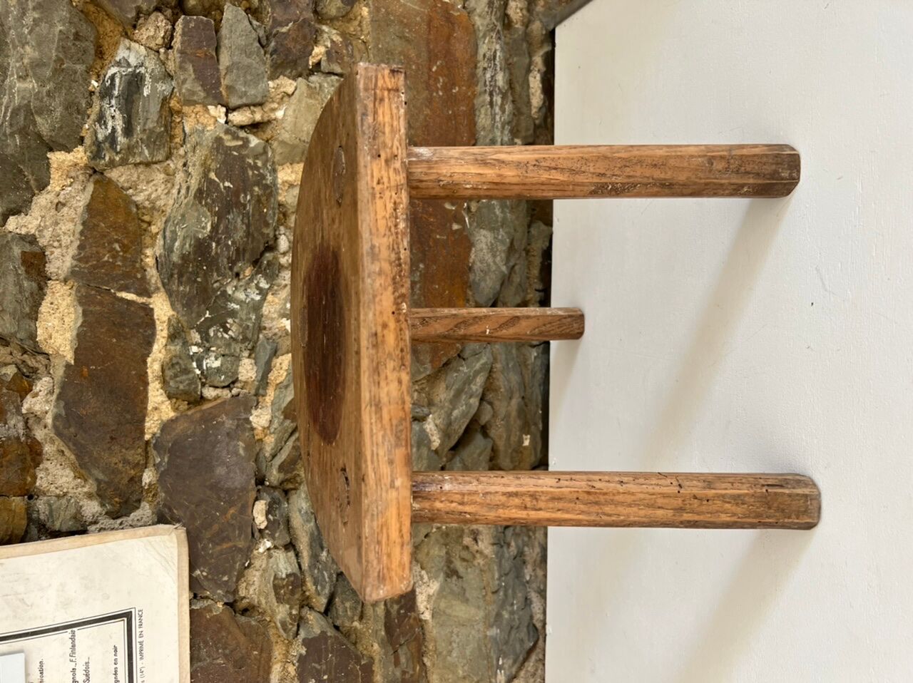 Antique tripod wooden trustool stool