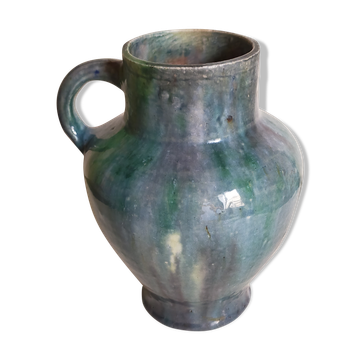 Poterie ancienne à l'émail bleu XIXème