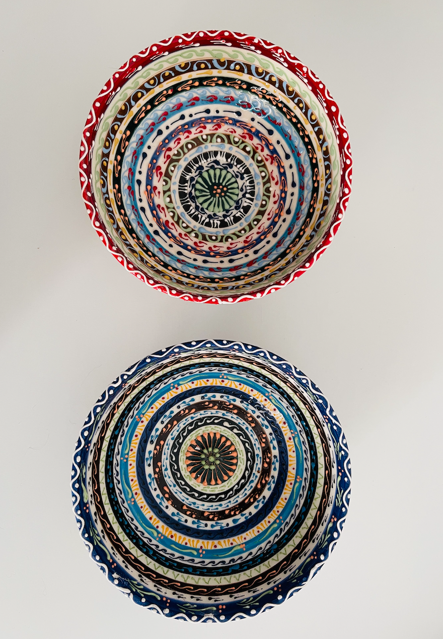 2 handmade Greek bowls